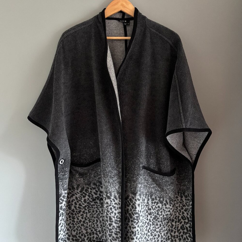 Cozy Snow Leopard Poncho Wrap